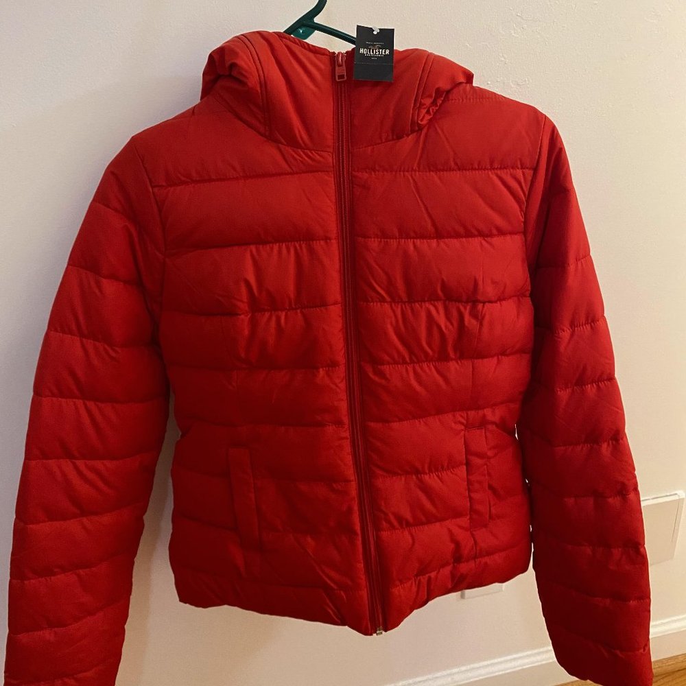 Red Hollister Puffer Jacket/Coat